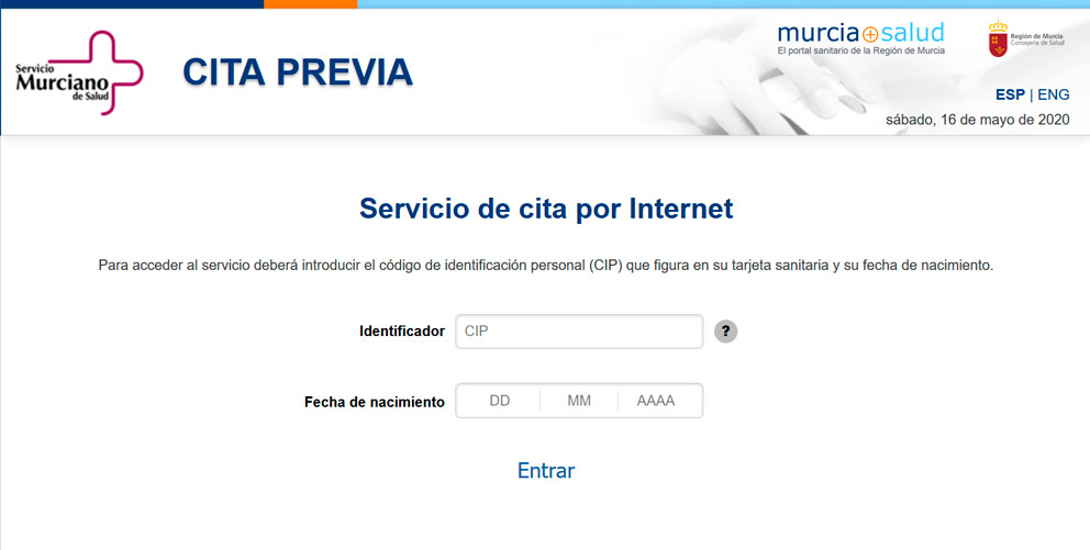 Anticuado banco Arcaico SMS) Médico Murcia: Cita Previa por Internet, Teléfono y App